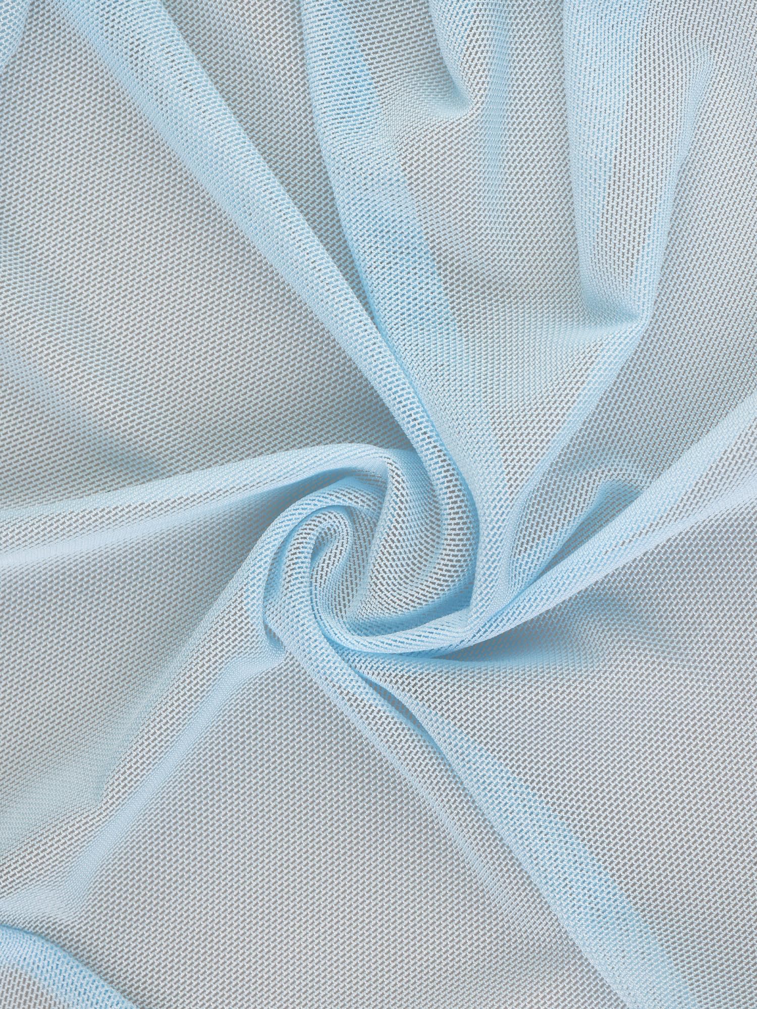 Allegra K Boléro élégant en satin à manches transparentes pour femme, bleu clair, XL