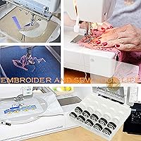 Vista 6 de New brothread 25pcs 15White+10Black 60S/2 (90WT) hilo de bobina preenrollado tamaño A SA156 para bordado y máquinas de coser DIY bordado e hilo