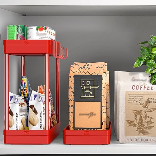 Miniatura 7 de Simple Houseware Carrito de cocina de almacenamiento de 3 niveles delgadossúper estrechos estantes con asa, 26.5 pulgadas de altura5.5 pulgadas de