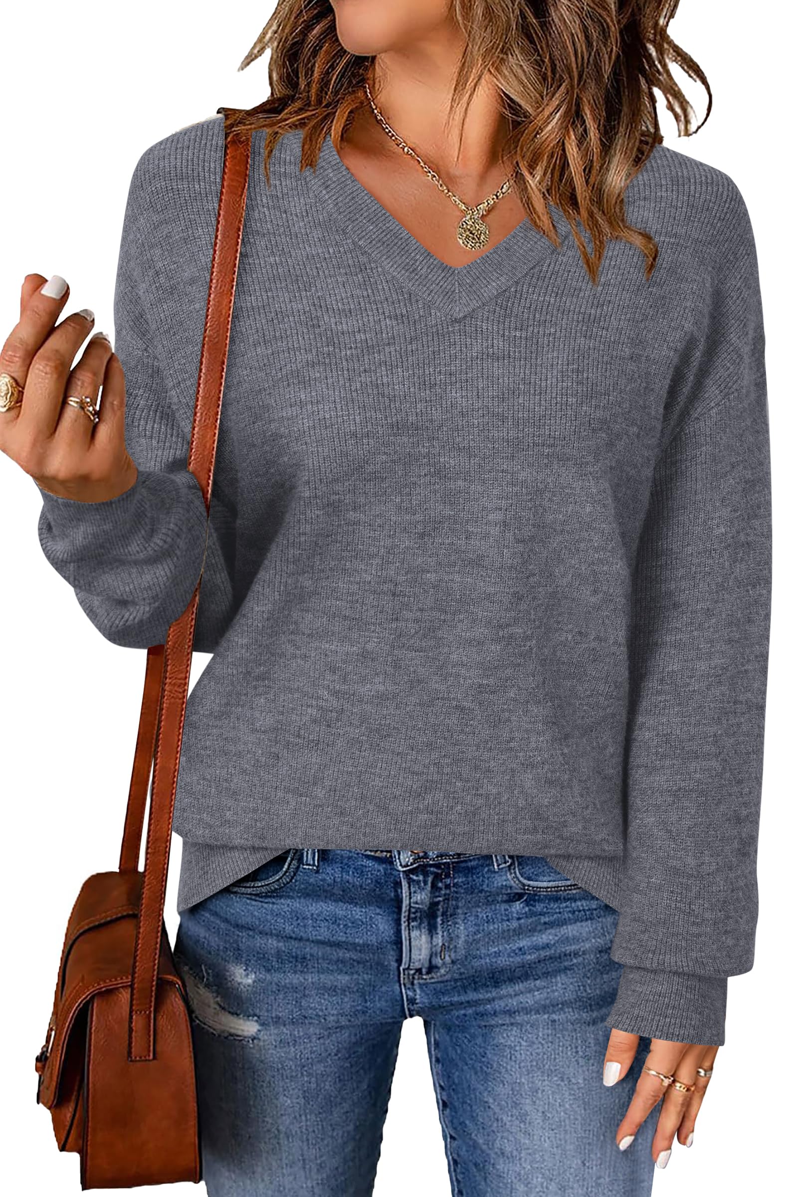 Arach Cloz Womens Wool Blend Sweaters V Neck Winter Business Casual Outfits Warm Tops 2026