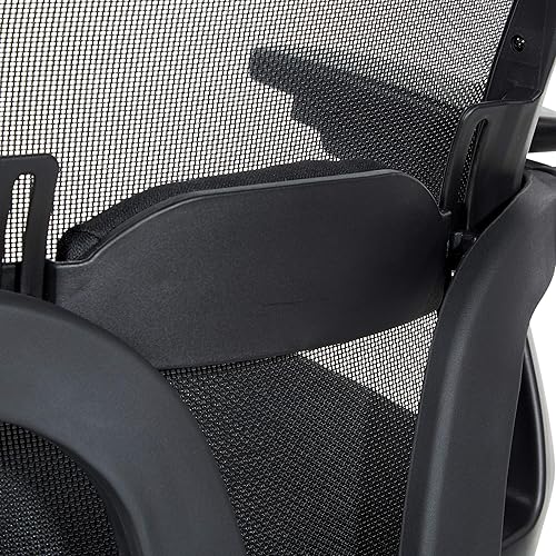 Miniatura 33 de Space Seating 867 Series - Silla de administrador ajustable con respaldo de malla transpirable, soporte lumbar y brazos abatibles acolchados,