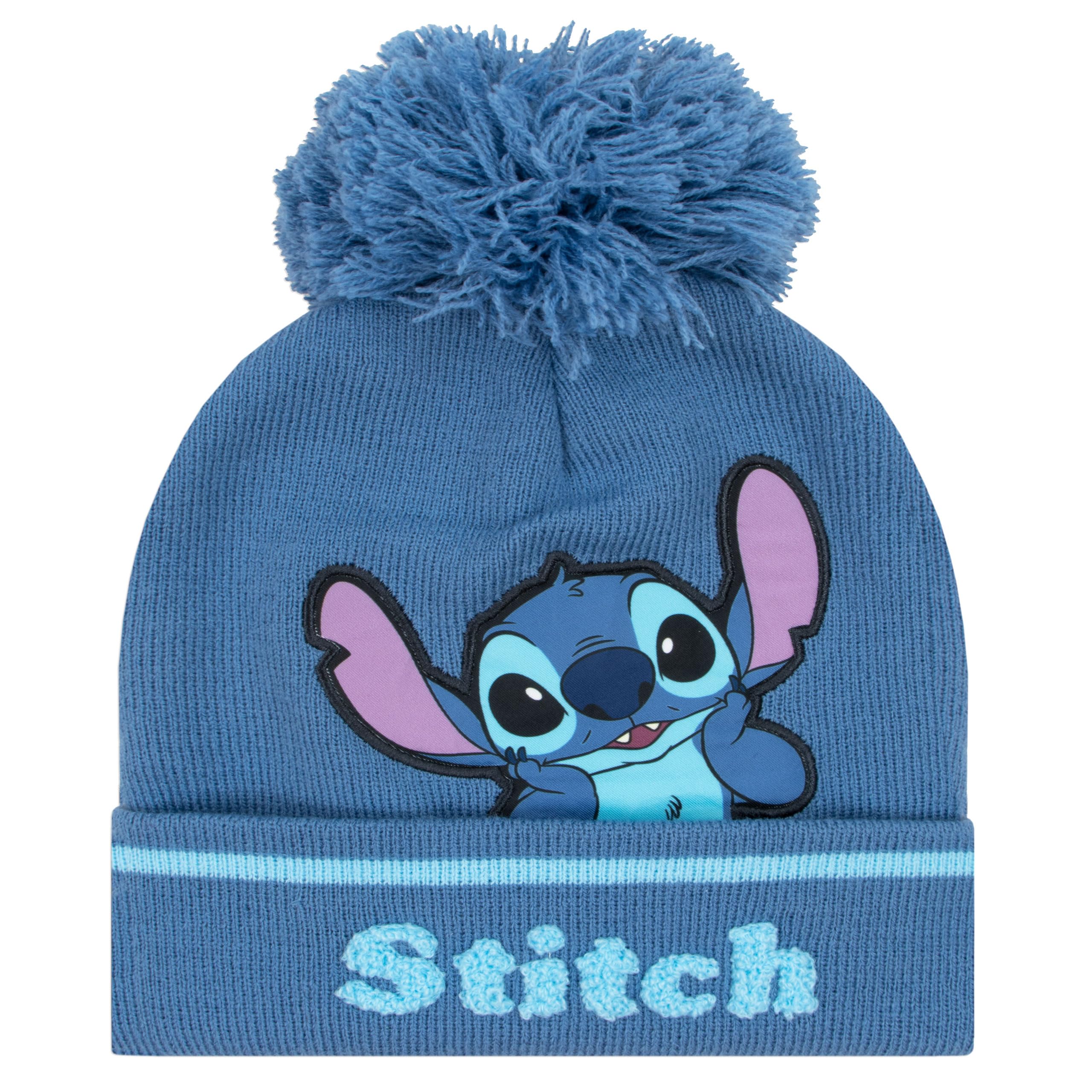 Disney Casquette Stitch | Gant Et Bonnet Stitch | Gant Et Bonnet Enfant | Bonnet Fille | One Size Bleu