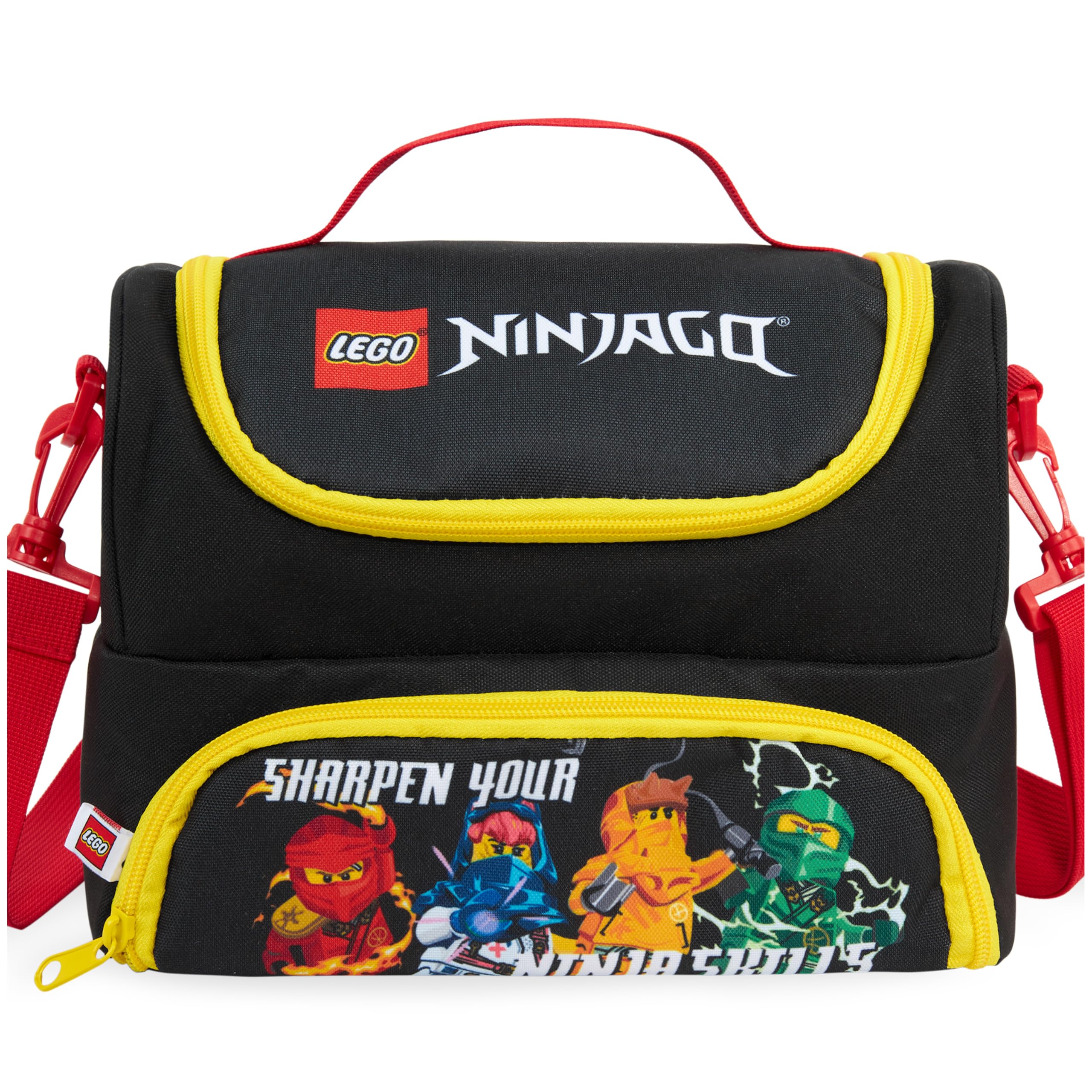 Get Trend Lego Ninjago Boys Insulated Lunch Bag with Compartments, Cooler Bag for Kids Lunch Box & Snacks, Adjustable Strap Food Carrier for School, Travel & Picnics, Gifts for Kids