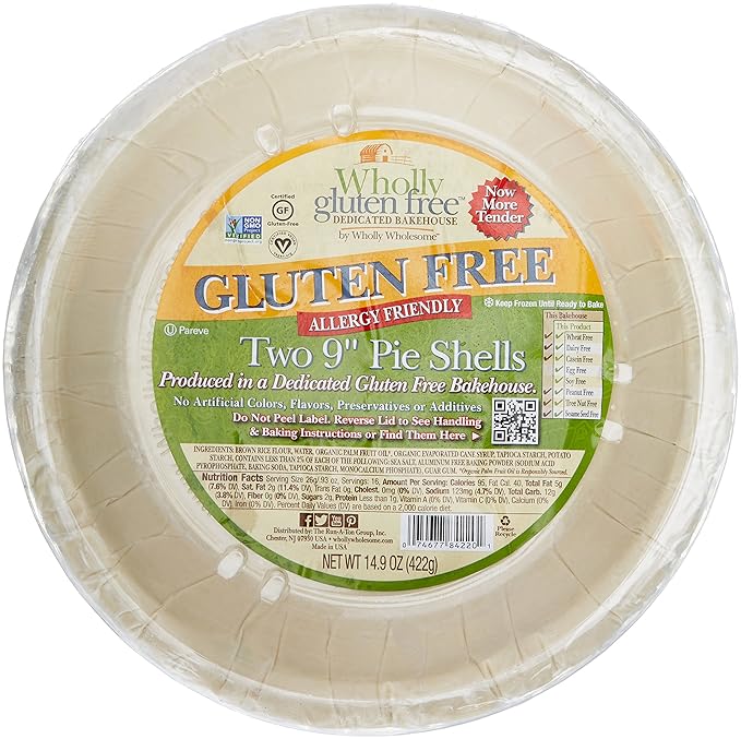 Wholly Wholesome, Pie Shell Gluten Free 9 Inch 2 Count, 14.
