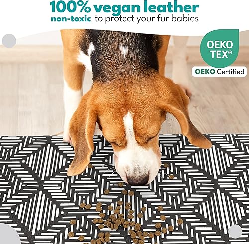 Miniatura 38 de NALALAS Tapete grande para alimentos y agua, tapete de alimentación para gatos Tapete grande impermeable para perros Tapete antideslizante