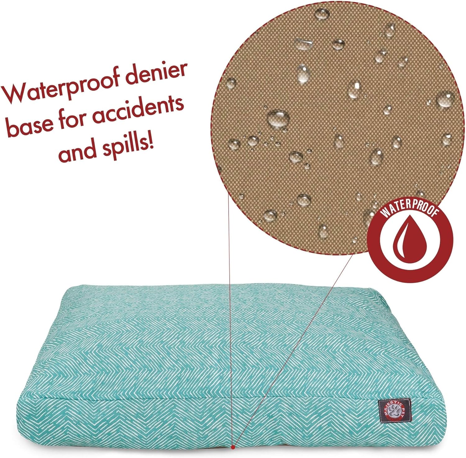 Teal Native Rectangle Indoor Outdoor Pet Dog Bed With Removable Washable Cover By Majestic Pet Products, Small