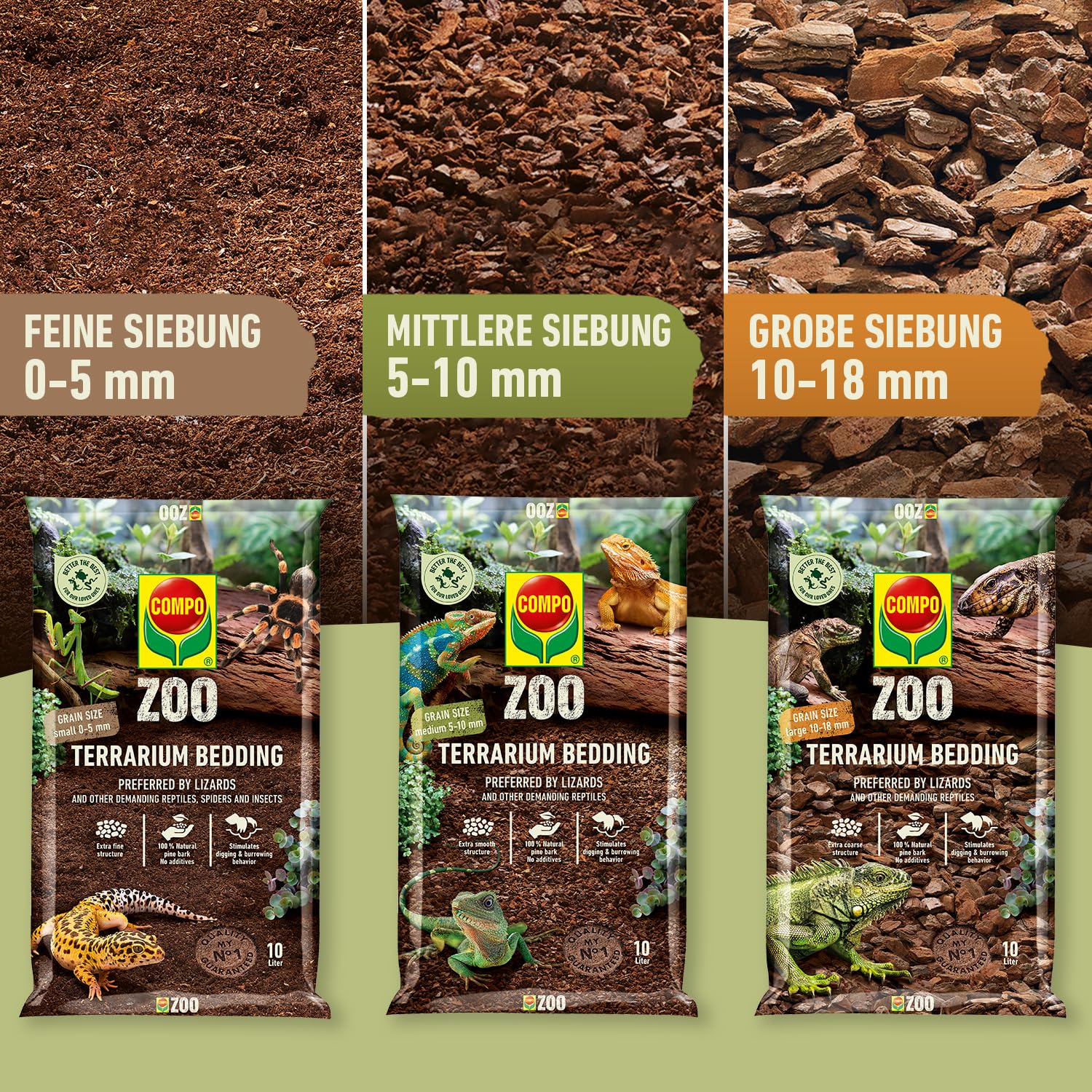 COMPO Podłoże do terrariów Zoo, uniwersalny, drobna ziarnistość 0-5 mm