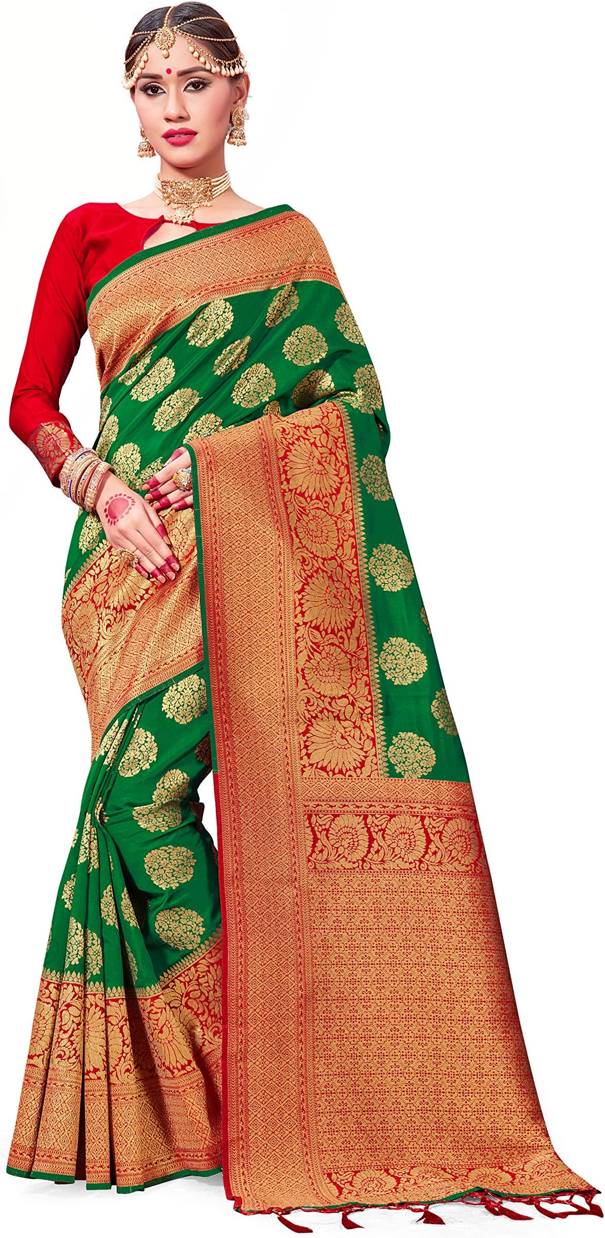 Elina fashion Sarees For Women Banarasi Art Silk Woven Saree l Indian Wedding Traditional Wear Sari