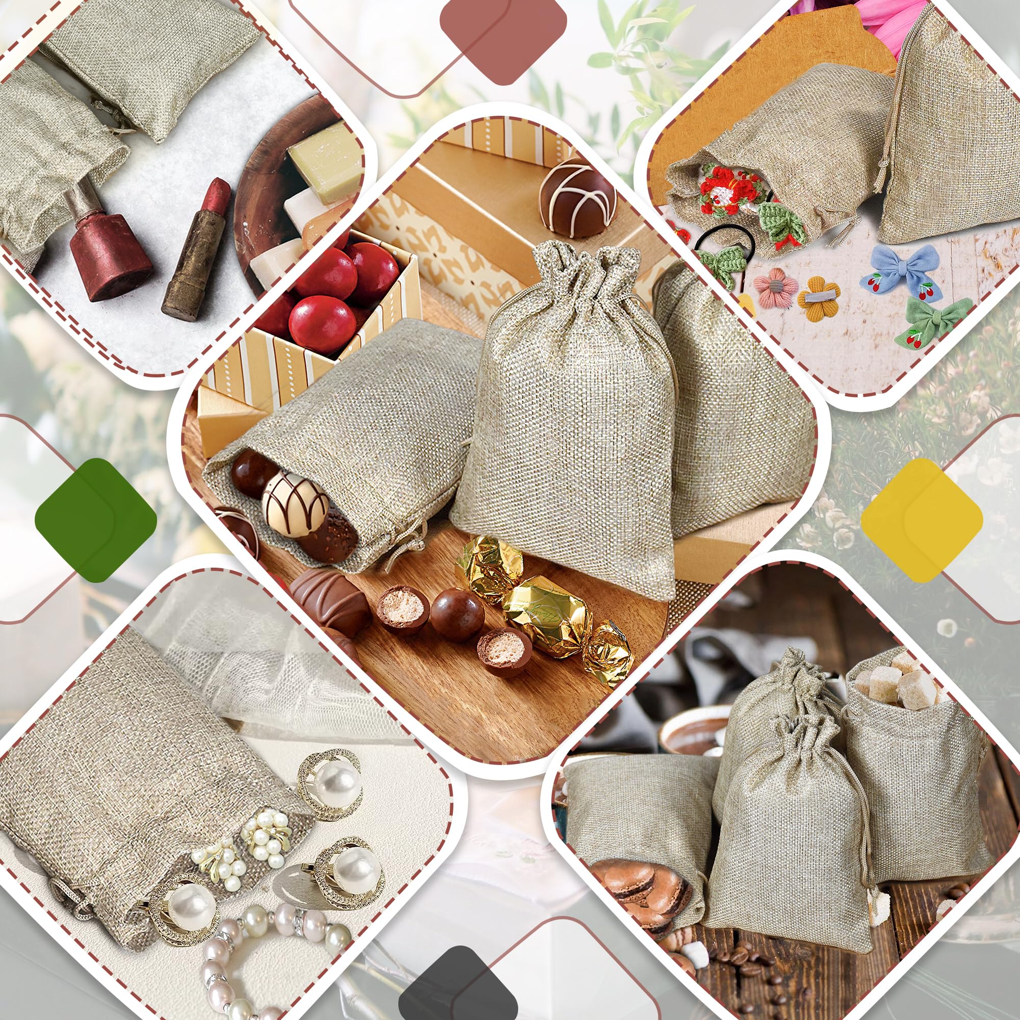 30 Pièces Sachets En Jute Naturel, 13x18cm Sac Toile De Jute Avec