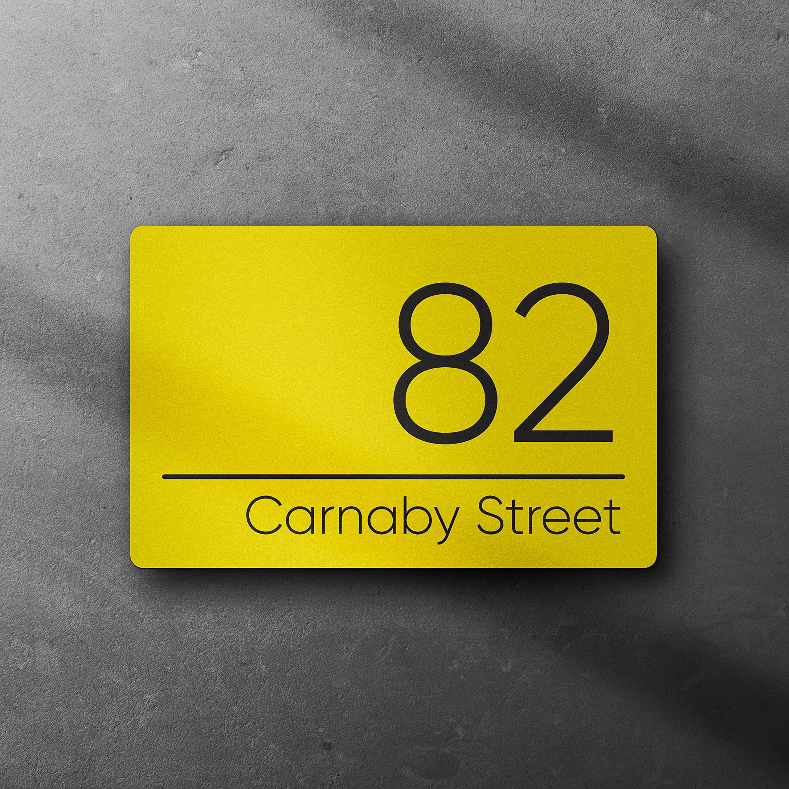 Personalised Contemporary Floating Composite Aluminium Metal House Sign | Modern Door Number Plaque | Address Sign | 200mm x 130mm (Colour Background)