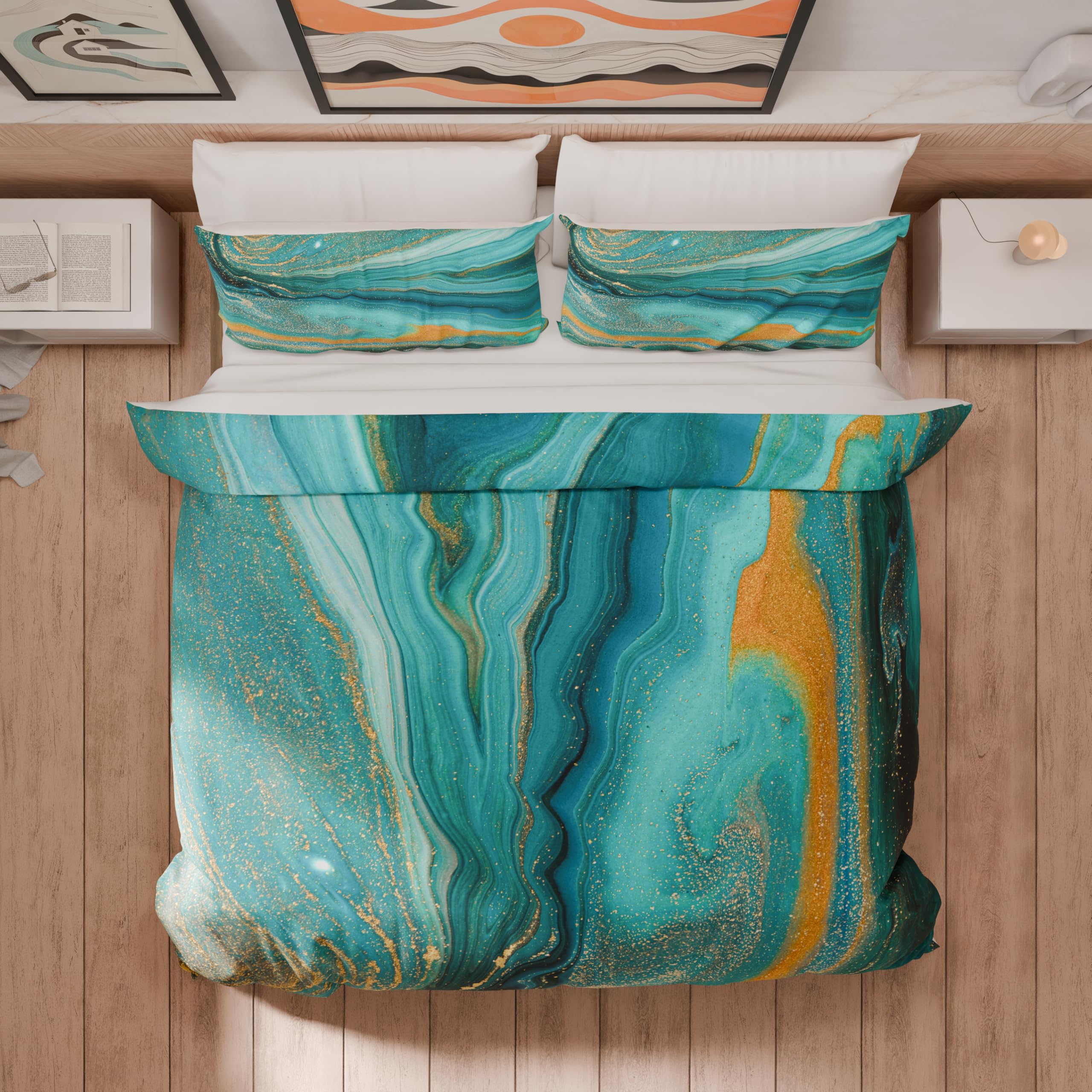 Copripiumino Matrimoniale In Microfibra Morbidissima Con Stelle - Sacco 250x200 + Federe 40 Cm - Colore Blu, No Stiro - 2