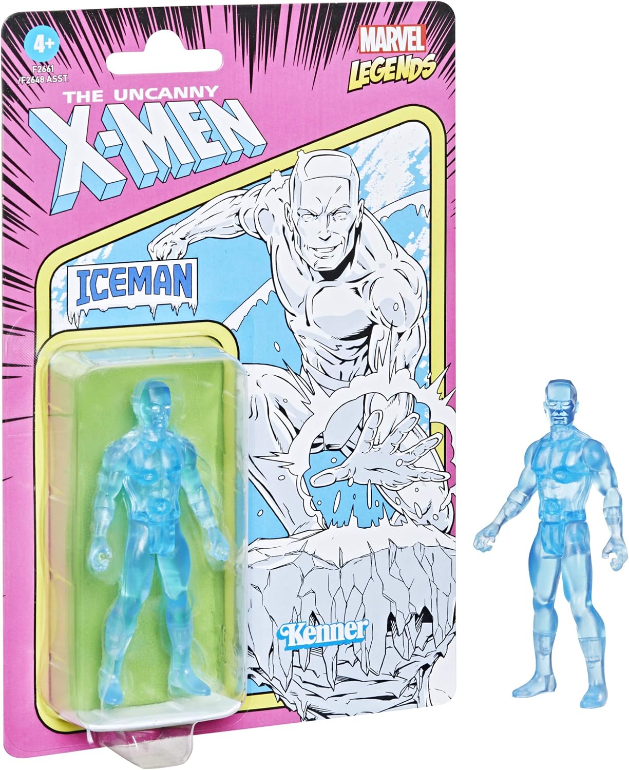 Hasbro Marvel Legends 3.75-inch Retro 375 Collection Iceman Action Figure Toy, Blue