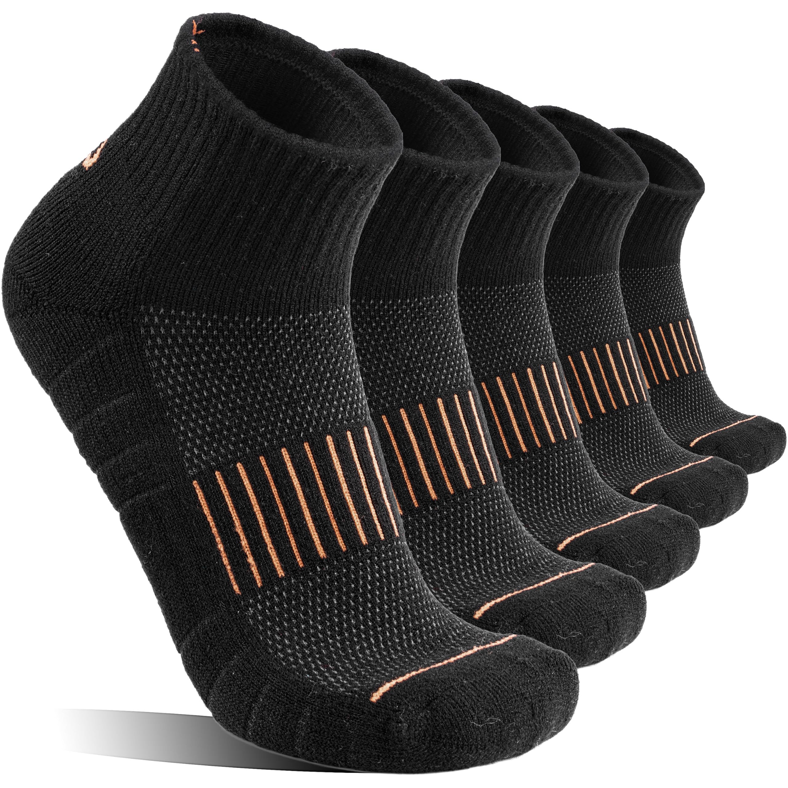 Natugloe 5 Paar Merino Wandersocken Damen Herren,Gepolstert Viertelsöckchen,Sneaker Socken Wollsocken,Outdoor-Sportsocken für Laufen Wandern Bergsteigen