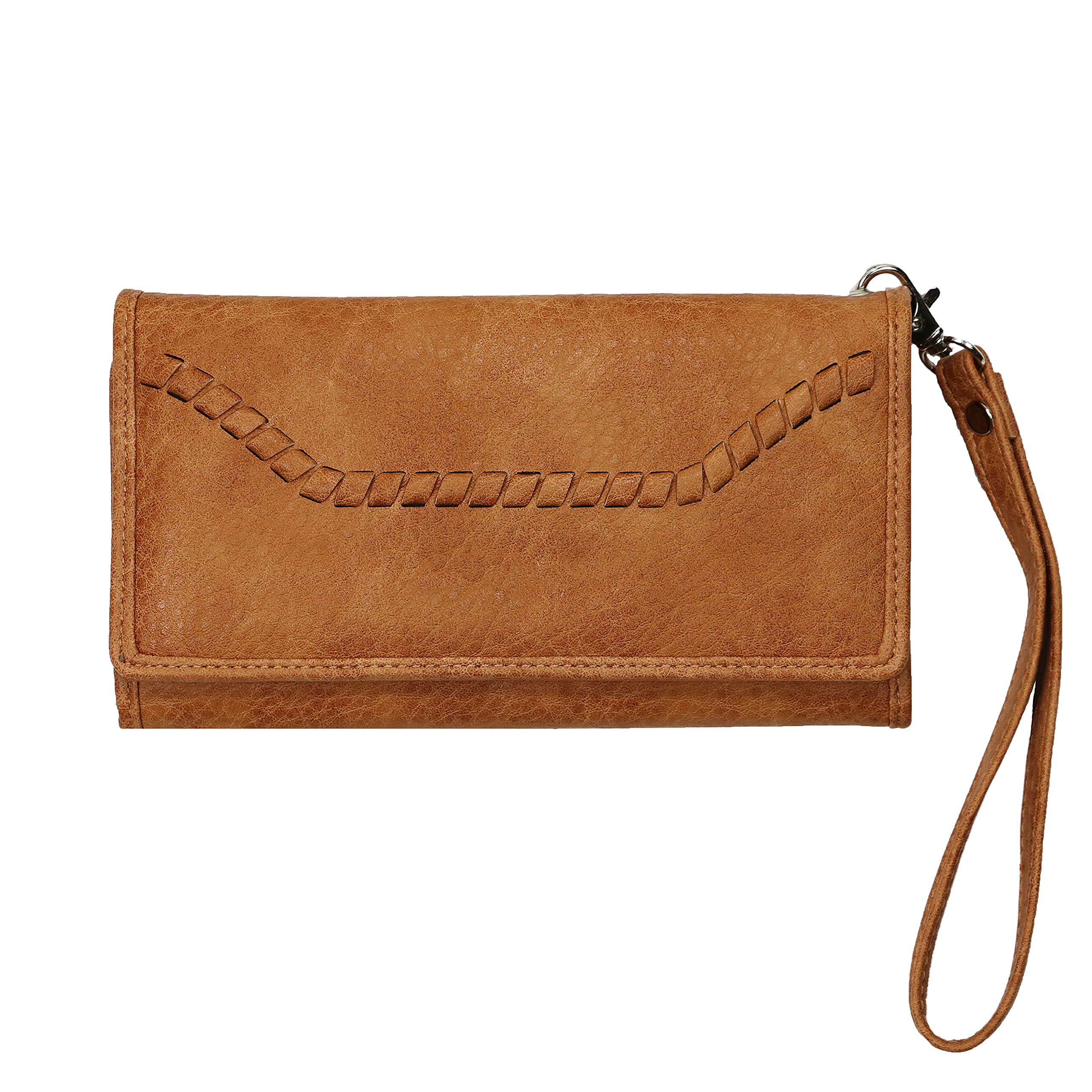 Lady Conceal Women's rfid Blocking Tri-fold Clutch Wallet for Ladies (Cinnamon)