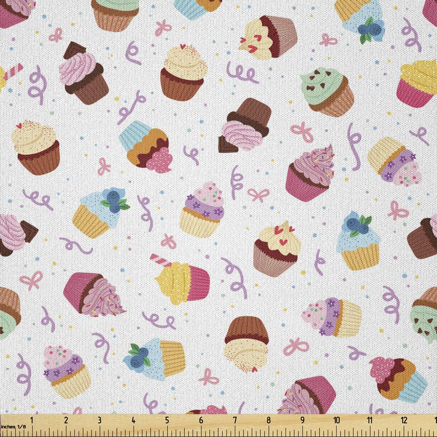 Lunarable Grey Abstract Fabric by The Yard, Geometrical Cubes Pattern with 3D Effect Surrounded with Black Dots, Microfiber Fabric for Arts and Crafts Textiles & Decor, 3 Yards, White and Black