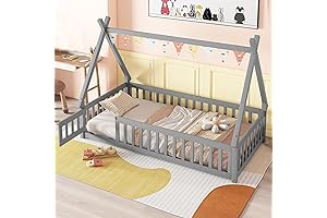 Tatub Twin Size Floor Bed with Safety Guardrails: Your Kid’s Haven of Cozy Dreams