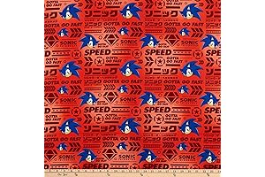 Kaufman Sonic the Hedgehog Fabric By The Yard