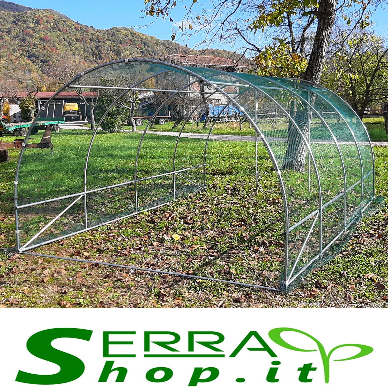 Serra tunnel 3x6m con rete antigrandine Made in Italy orto giardino piante vivaio serre botaniche