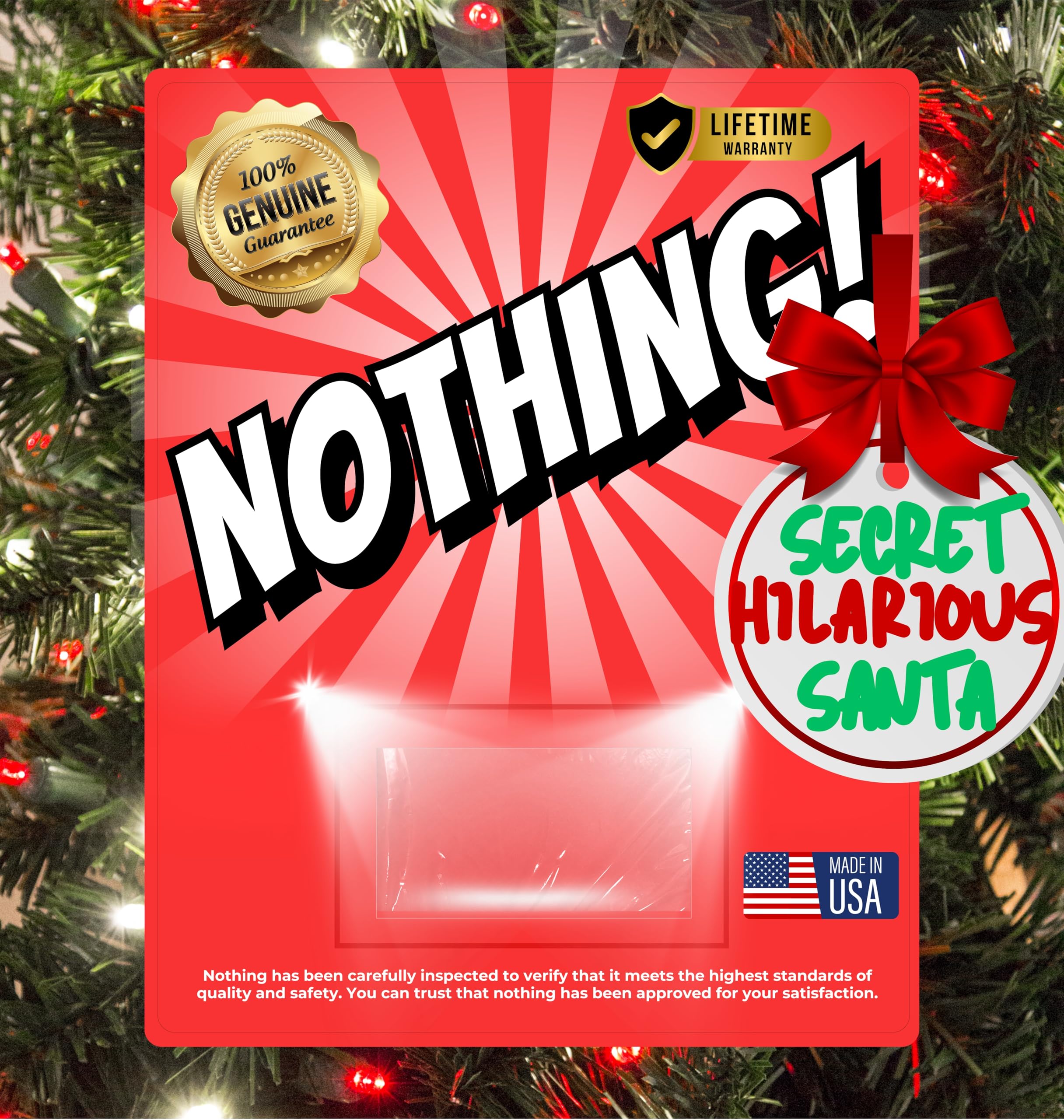 Classy Wino Divertente regalo bavaglio - Niente! - Divertente regalo vuoto per compleanni, Natale elefante bianco e scambio di regali di Babbo Natale segreto - Regalo perfetto per familiari e amici