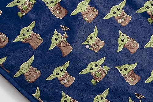 Miniatura 3 de Manta de felpa de Star Wars The Mandalorian, mide 50 x 60 pulgadas, ropa de cama de forro polar súper suave para niños, con Baby Yoda, Grogu