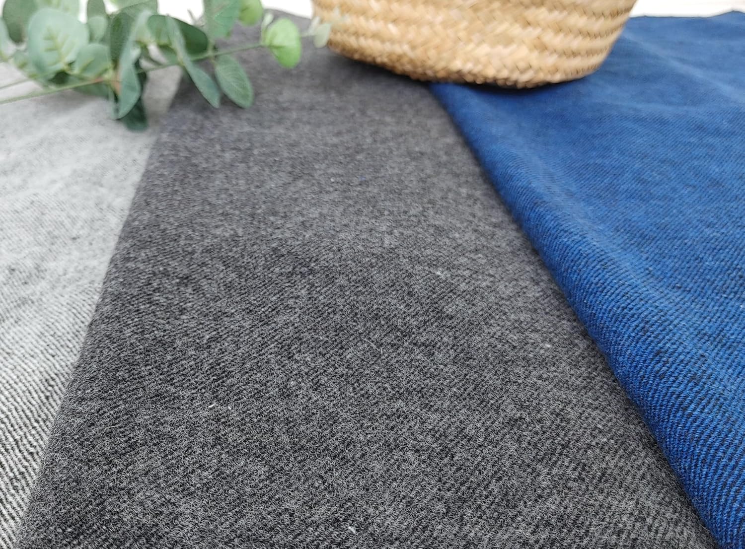 Classic Two-Tone Linen Wool Chambray Twill Fabric - Medium to Heavy Weight 7897 7902 7903 Grey