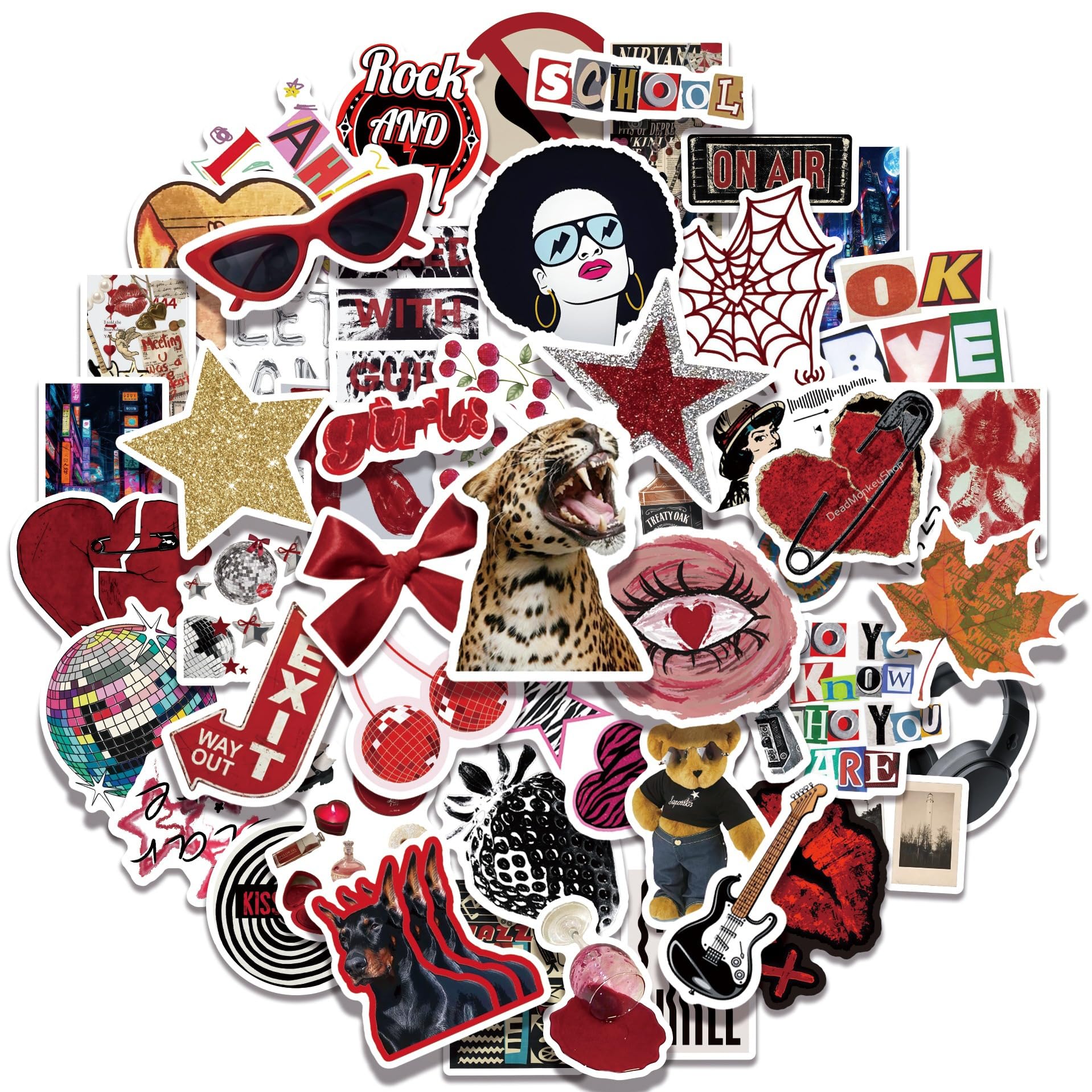 Y2K Stickers 50 Pcs for Laptop Bumper, Water Bottles, Computer, Phone, Hard hat, Perfect for Teens Girl Boy Adult