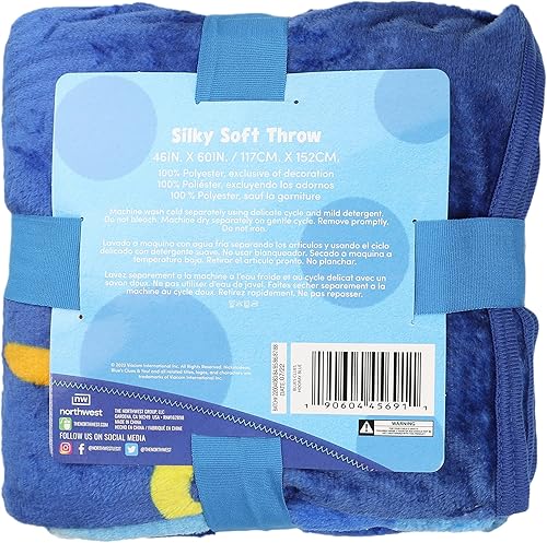 Miniatura 6 de Northwest Blues Clues - Manta de seda táctil, 46 x 60 pulgadas, azul hurra