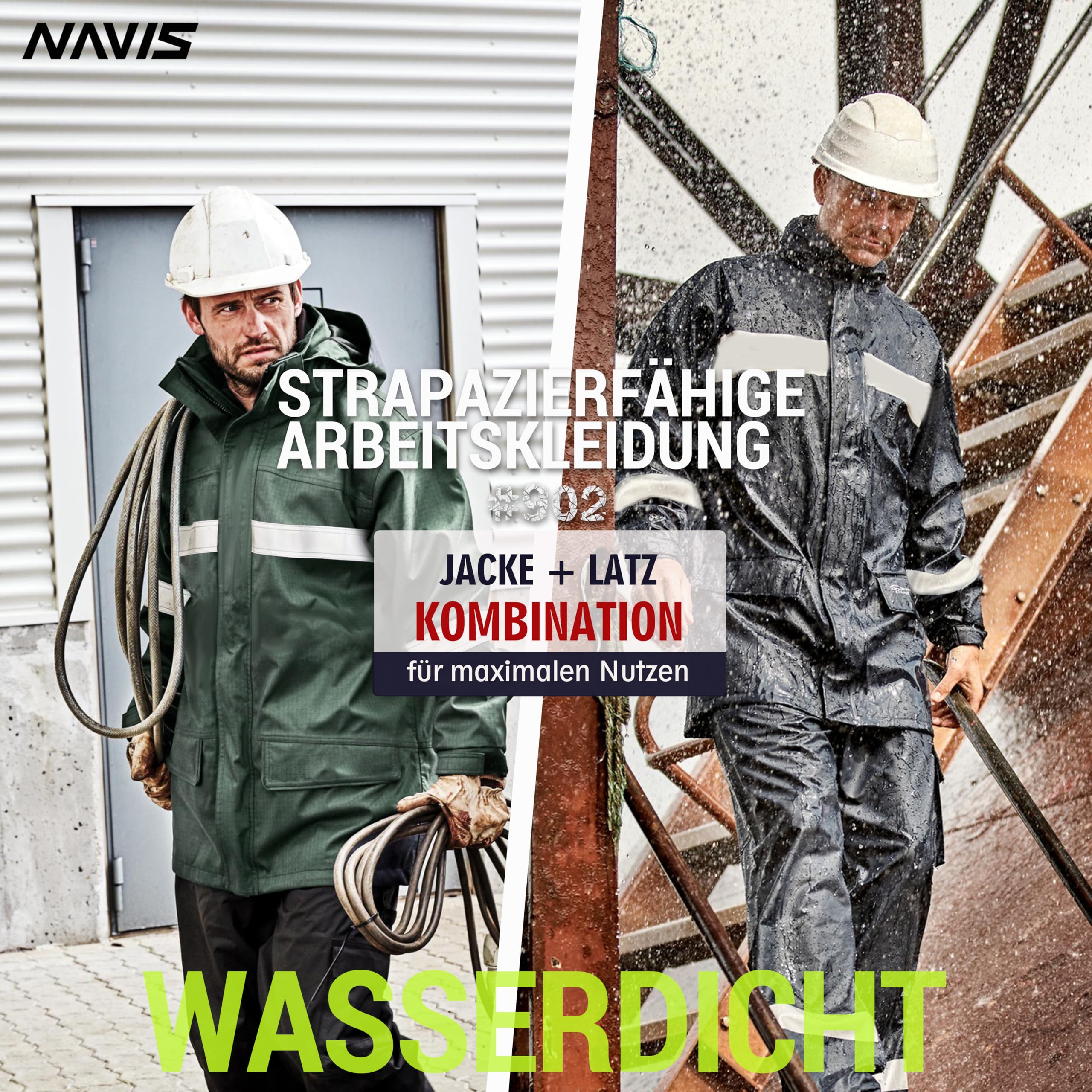 Combinaison Pluie Homme Imperméable, Tenue haute visibilité – Vêtement de travail, pêche et outdoor WS-902