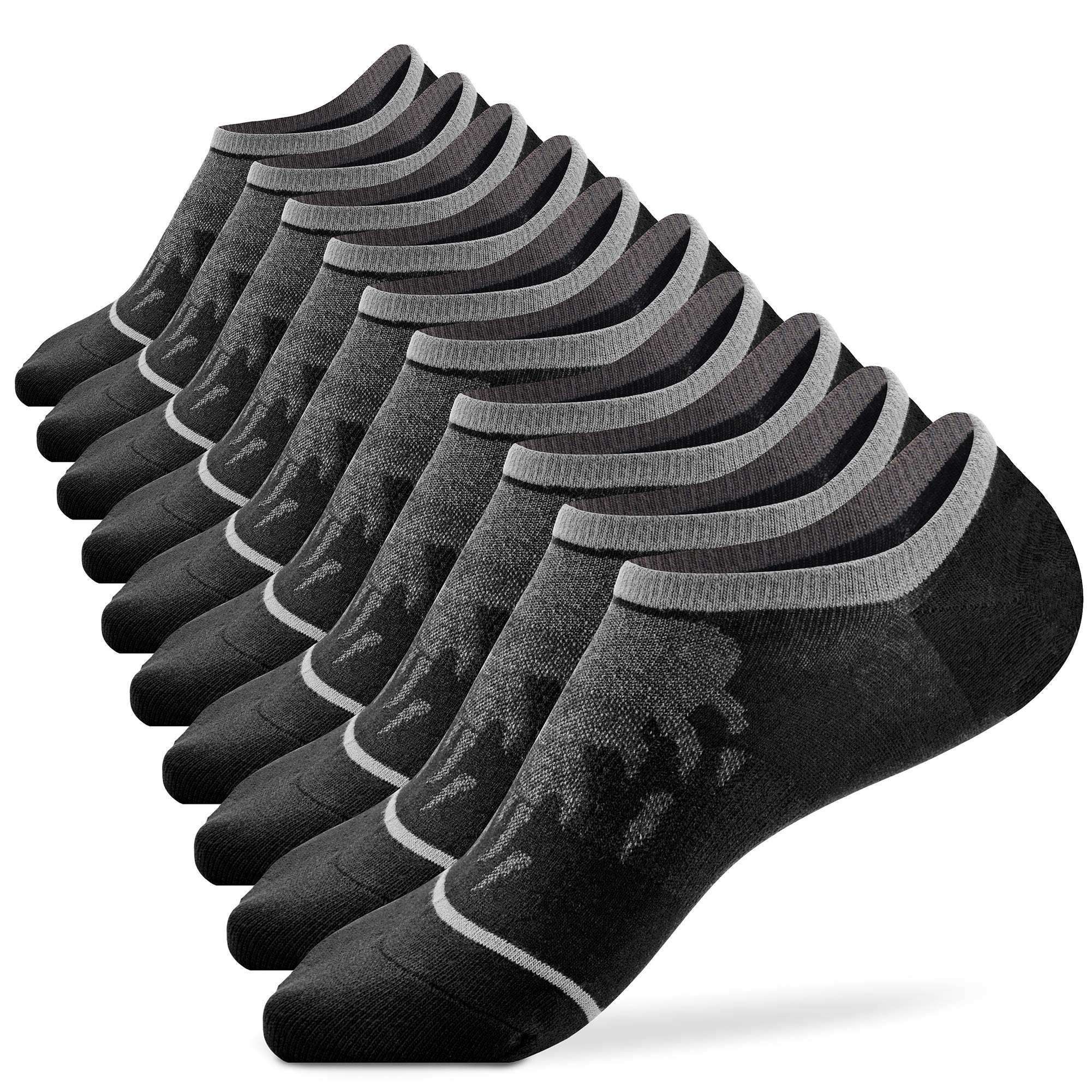 Busy Socks Mens No Show Low Cut Socks Women's Invisible Liner Thin Socks with Non-Slip Heel Grips,Recycled Socks,1/5 Pack