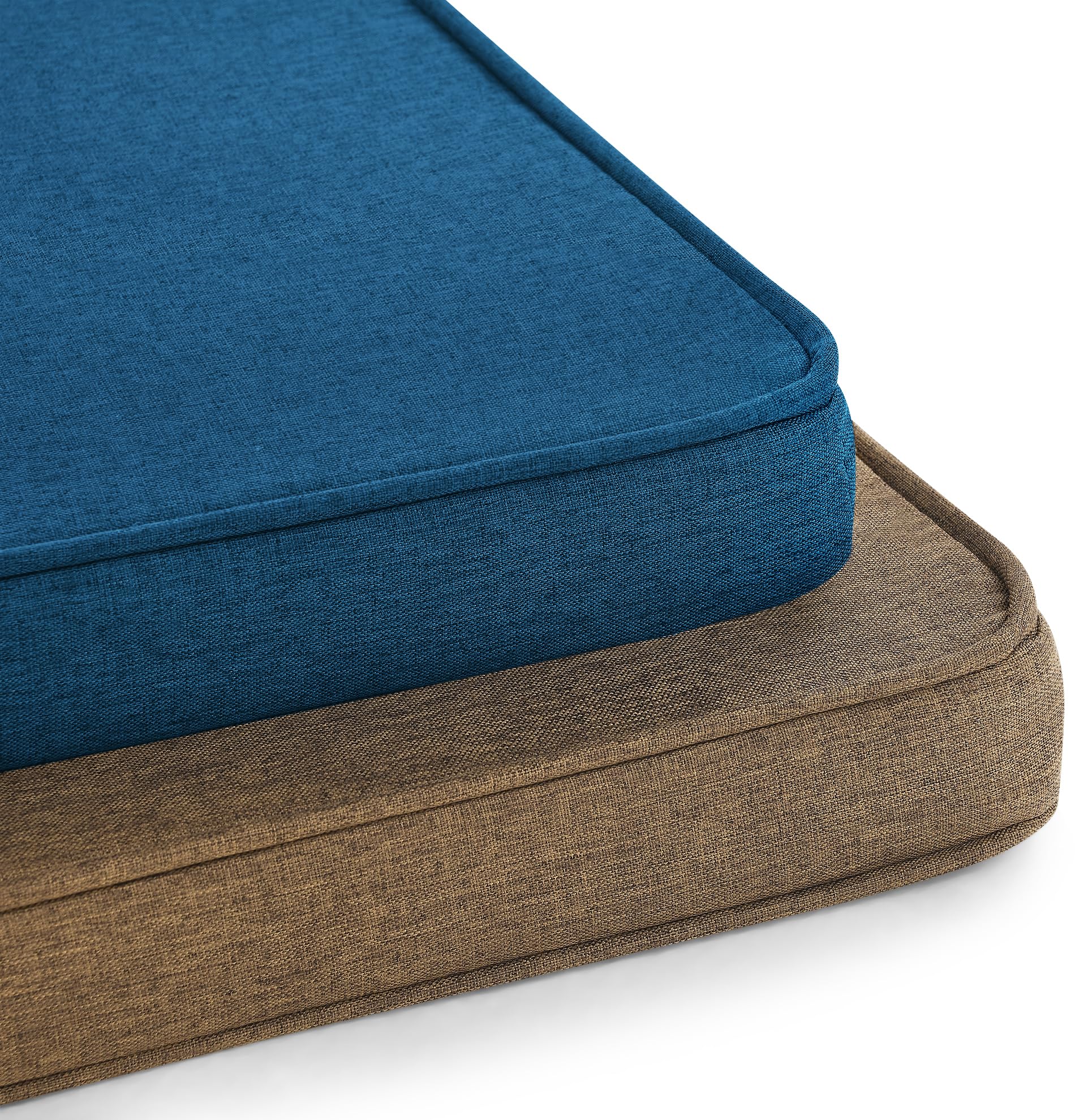 Custom Bay Window Seat Cushion Cotton Linen High Density Customized Bench Seating Foam Cushions for Indoor Furniture, Mudroom Entryway, Kitchen Dining Room Reading Breakfast Nook, Non Slip Bottom