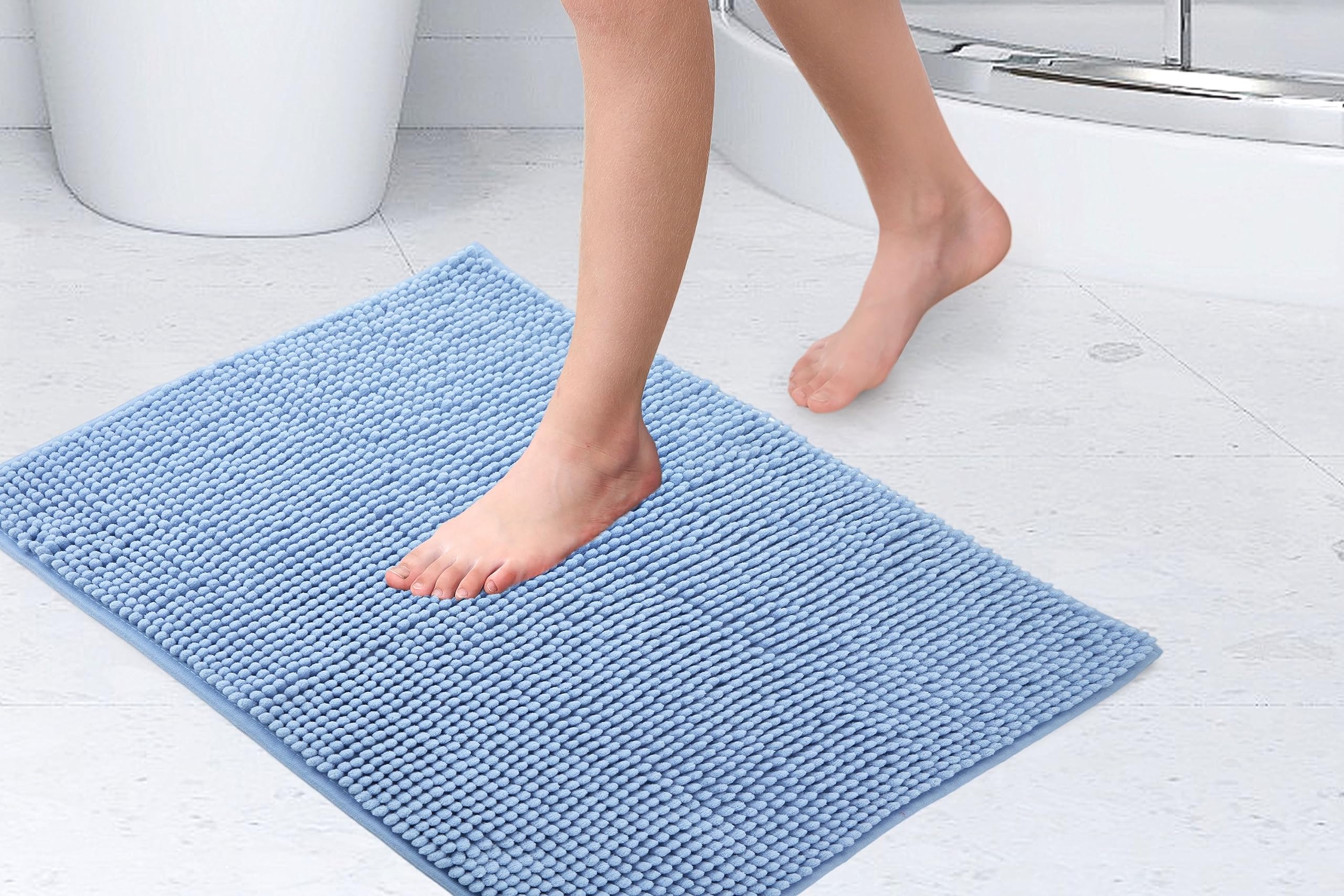 Julian Charles Blue Noodle Soft Touch Non-Slip Bath Mat - 40X60cm