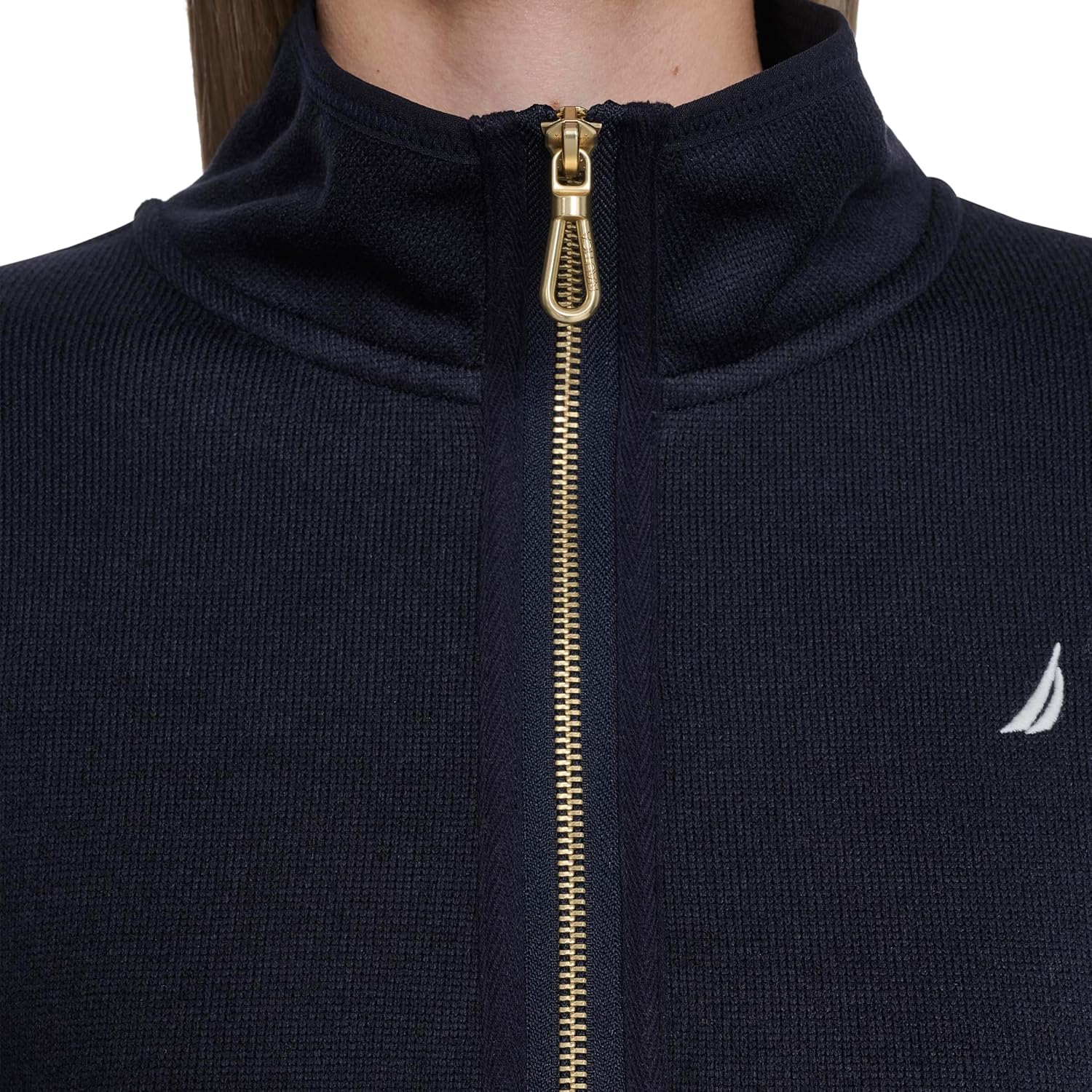 Nautica Womens Mockneck Zip Up Fleece Jacket - Image 5
