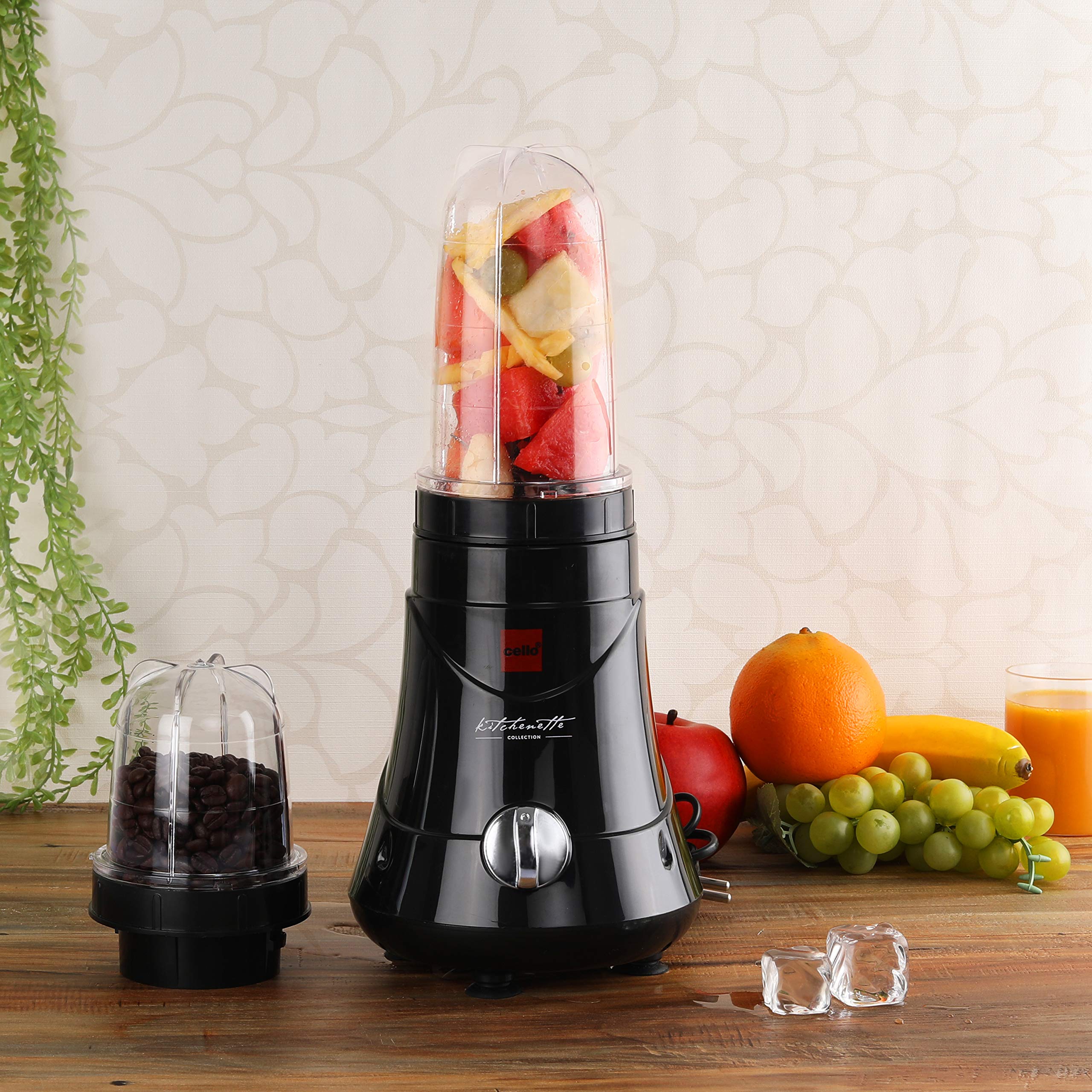 Cello Kitchenette Collection Blend-N-Grind Nutrifit Mixer Grinder, 400W, 3 Speed Control, 2 Jars, Juicer Jar, Black-image-25