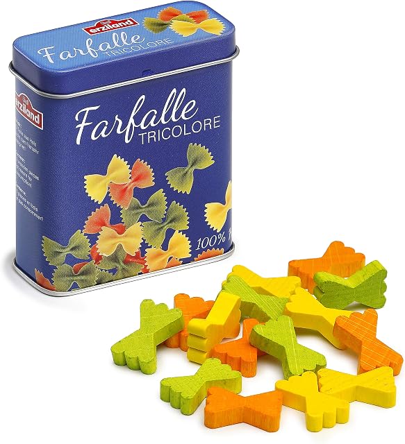 Erzi 7,1 x 3,1 x 8,1 cm "Pasta Farłapka z drewna w puszce" zestaw do zabawy