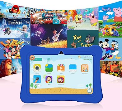 PRITOM 7 inch Kids Tablet with Case, Tablet Android 13, 32 GB ROM, WiFi, Bluetooth, Dual Camera, Educationl, Games, Parental Control, Kids Software Pre-Installed