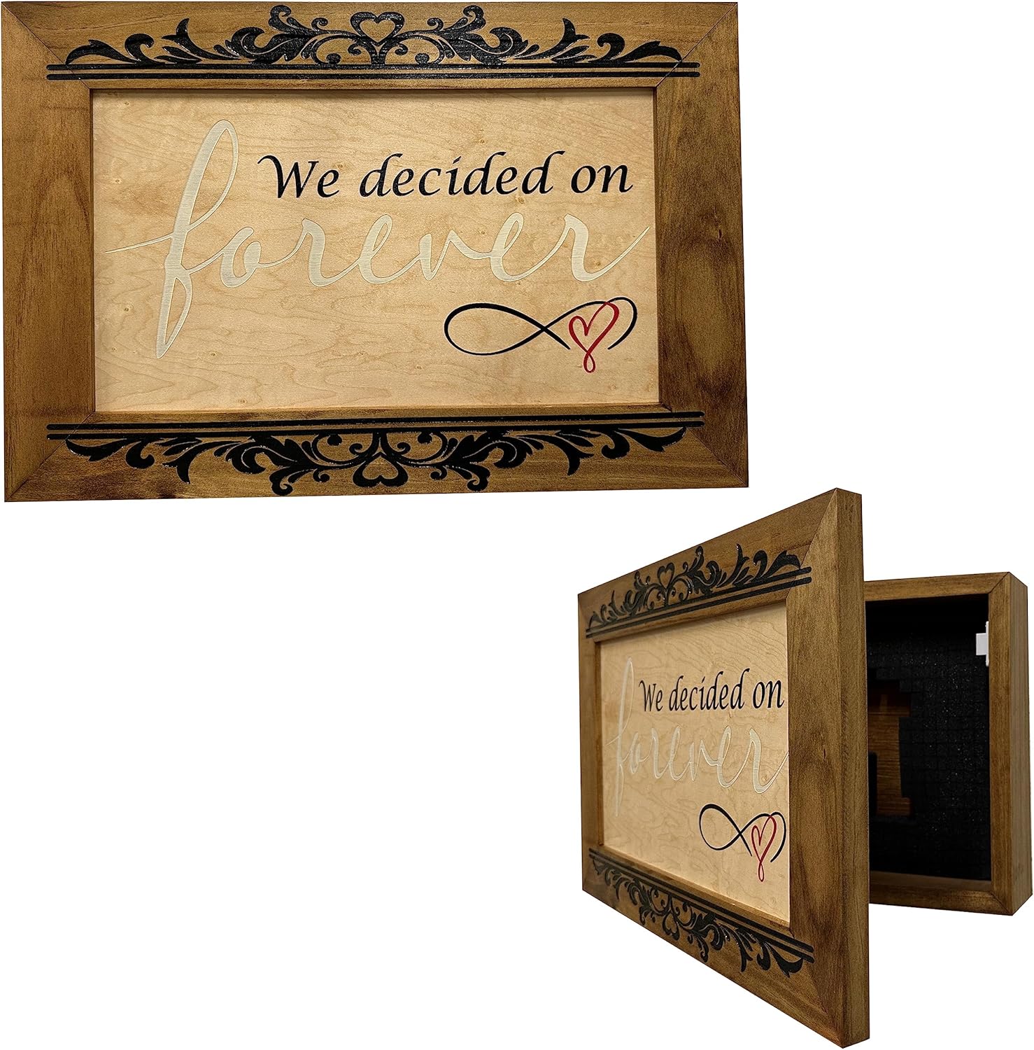 Bellewood Designs Hidden Gun Safe - We Decided On Forever Wall Gun Safe - Hidden Wall Storage - Wood Gun Cabinet - Handcrafted Gun Concealment Furniture - Hidden Gun Storage