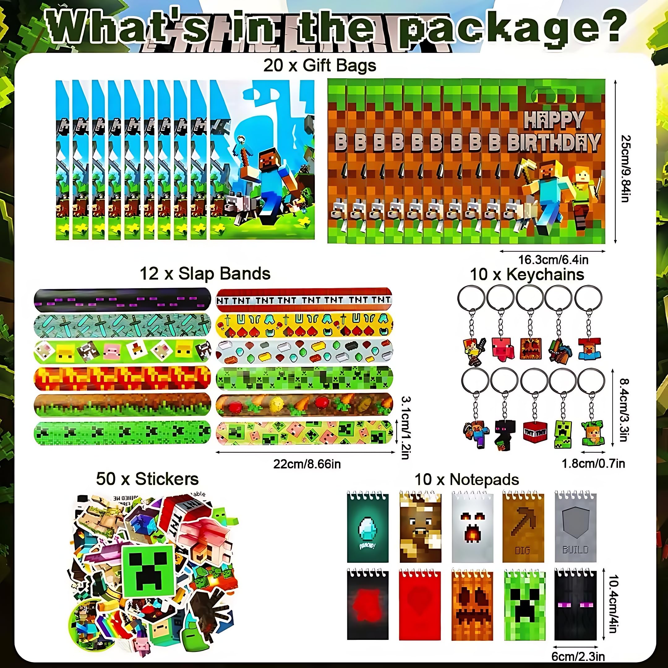 Set Bomboniere Tema Videogiochi - 120 Pezzi Tra Braccialetti, Portachiavi, Adesivi E Sacchetti, Per Feste Di Compleanno A Tema Gaming