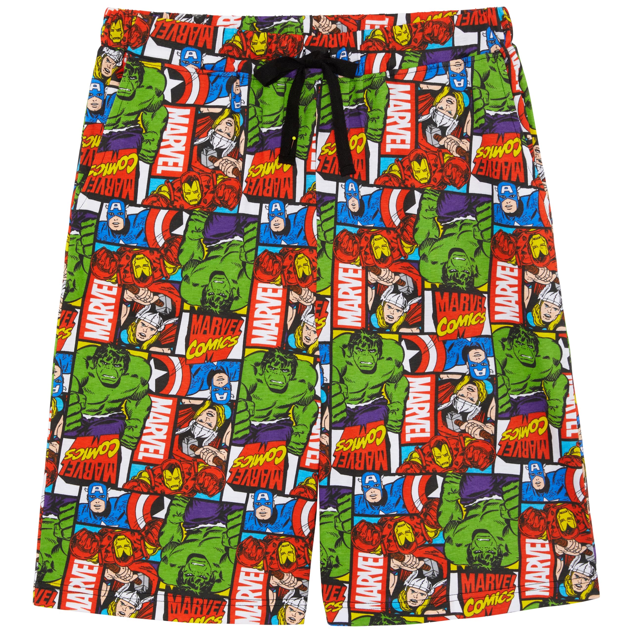 Marvel - Confezione da due Pantaloncini da Salotto da Uomo - Spider-Man, Hulk, Capitan America, Iron Man & Thor - 100% Cotone