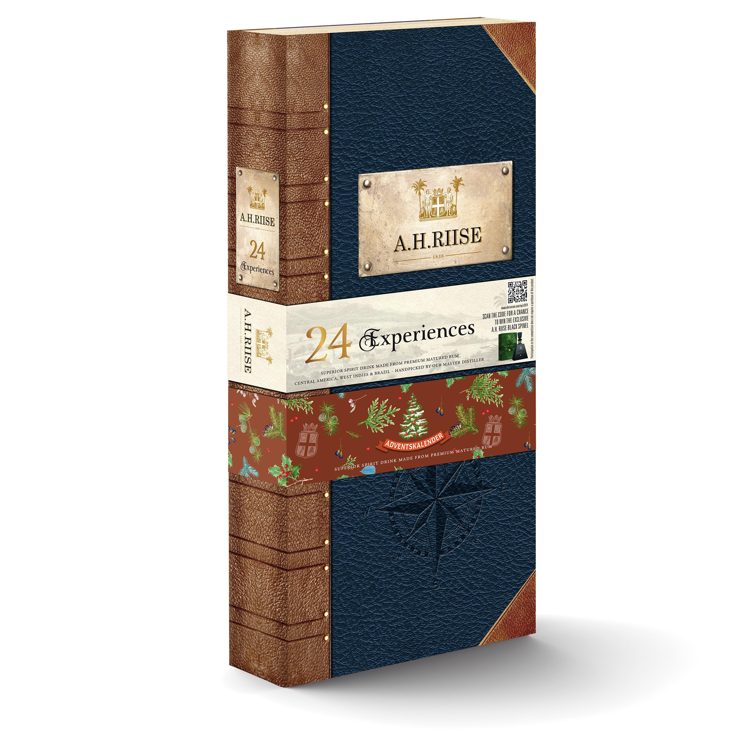 A.H.Riise Adventskalender | Rum-Genuss in der Adventszeit | 24 exquisite Mini-Flaschen | Dänische Tradition und karibischer Rum-Herstellung | Zum Verschenken oder selbst genießen | 24 x 20ml