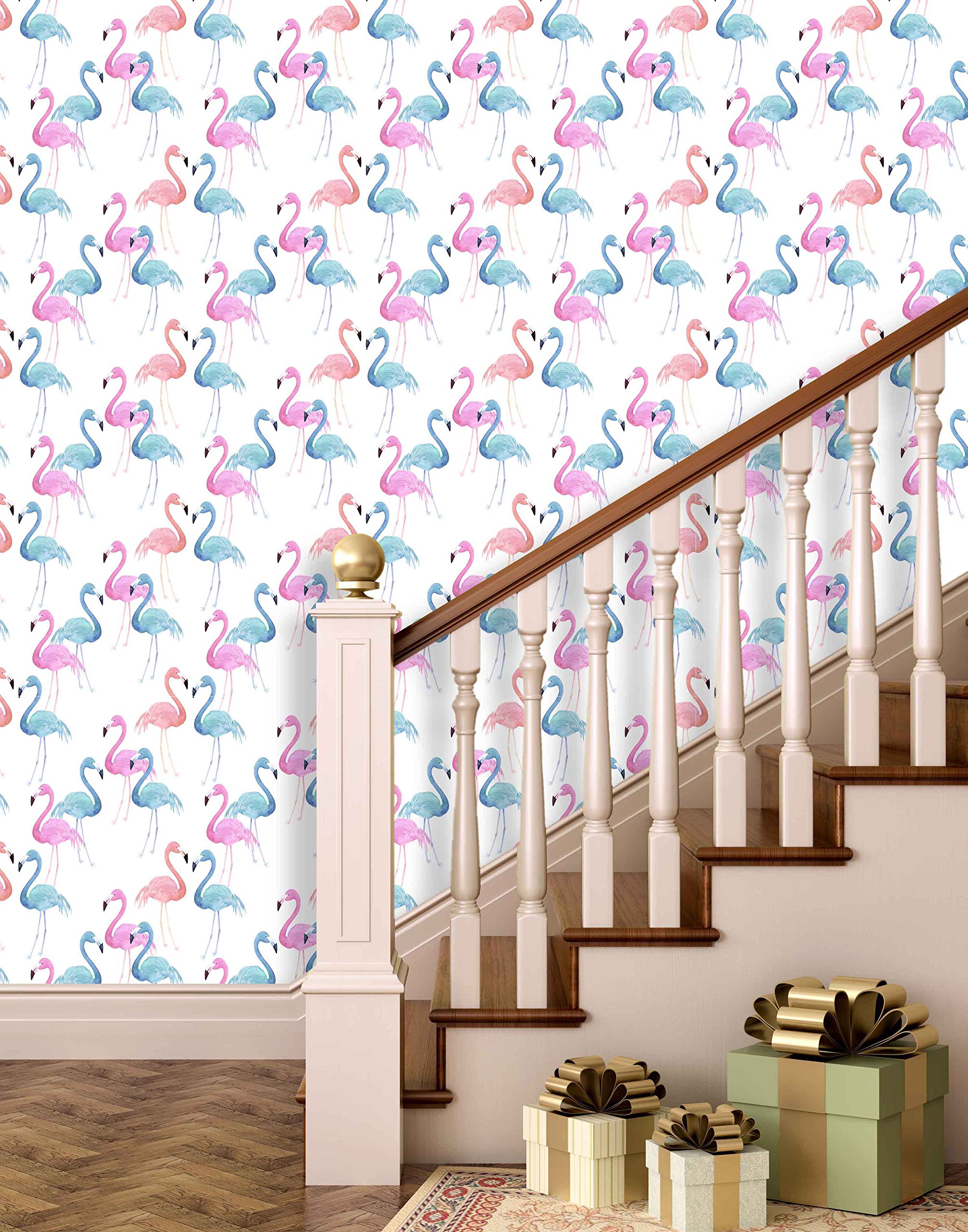 Paper Plane Design Blue Pink Flamingo Bird Wallpaper (PVC Vinyl, Multicolour, 27 sq ft, 3-Pieces) (B07951NR63) Amazon Price History, Amazon Price Tracker