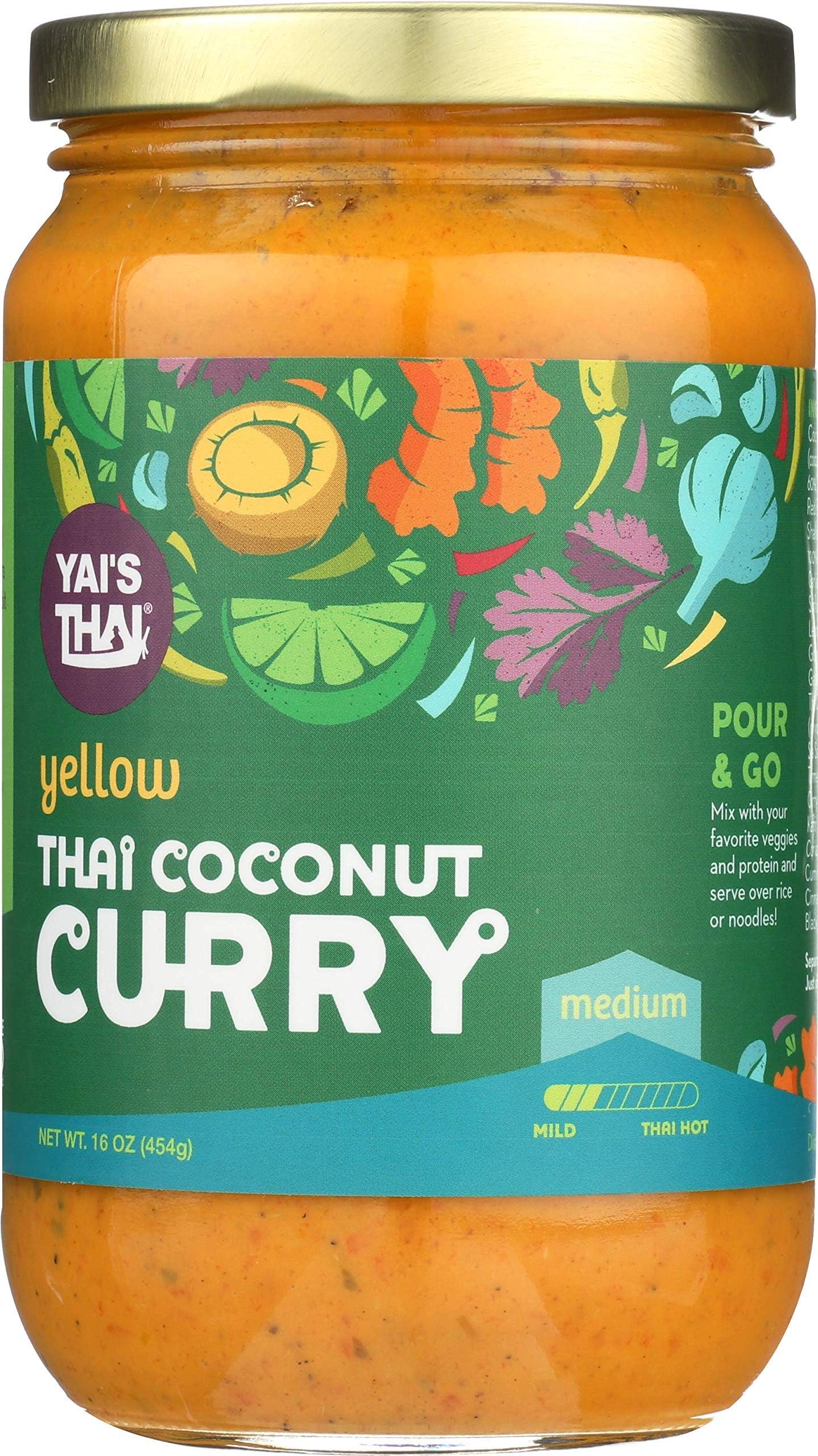 Yai's Thai Yellow Coconut Curry Sauce 16 Ounce Jar