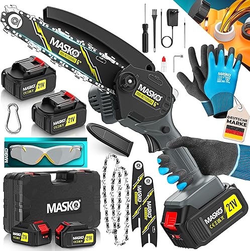 Mini tron&ccedil;onneuse &eacute;lectrique pour le jardin double batterie