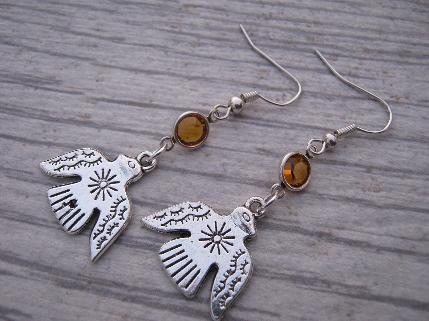 Thunderbird Birthstone Earrings, Personalized Bird Earrings, Native American Earrings, Pacific Northwest Jewelry