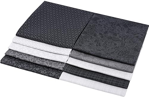 Miniatura 9 de Craftido -21 opciones- Paquetes de tela de acolchado 100% algodón, 10 piezas de cuartos gruesos de 18 x 21 pulgadas, peso medio de 5.2 onzas, para