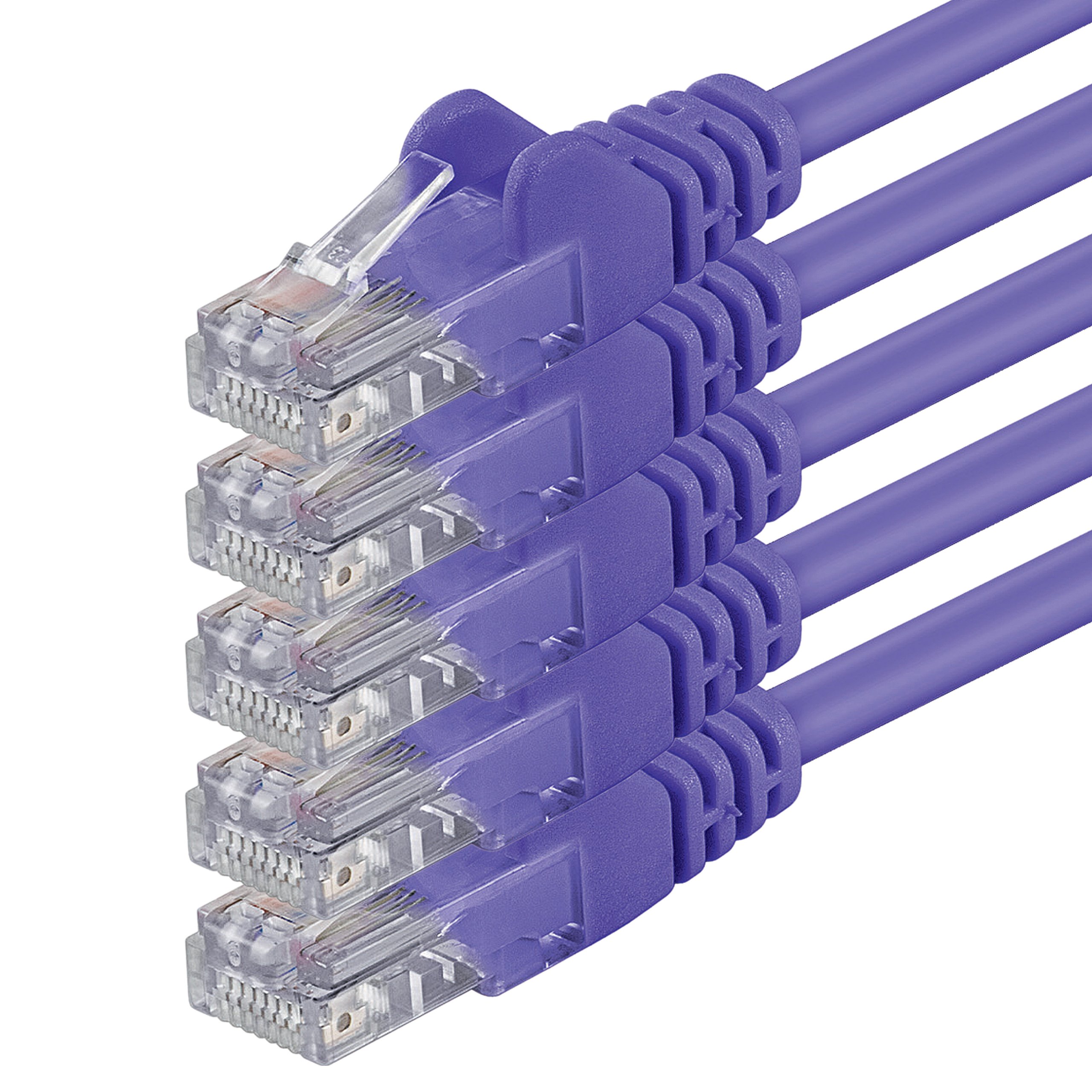 1aTTack.de 85266 5x 10m Violet Cavo di rete Cat6 Cat 6 Ethernet LAN 1000 Mbit/s RJ45