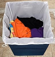 Vista 3 de Cesto grande plegable con bolsa para la colada de excelente calidad: duradero, de tela no tejida, antihongos, con panel de plástico