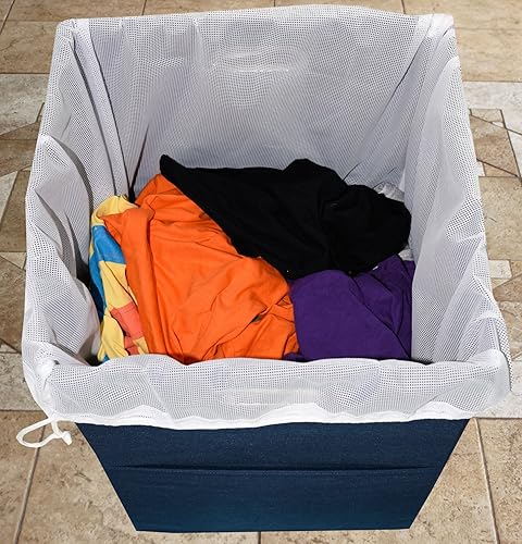 Miniatura 3 de Cesto grande plegable con bolsa para la colada de excelente calidad duradero, de tela no tejida, antihongos, con panel de plástico, tamaño