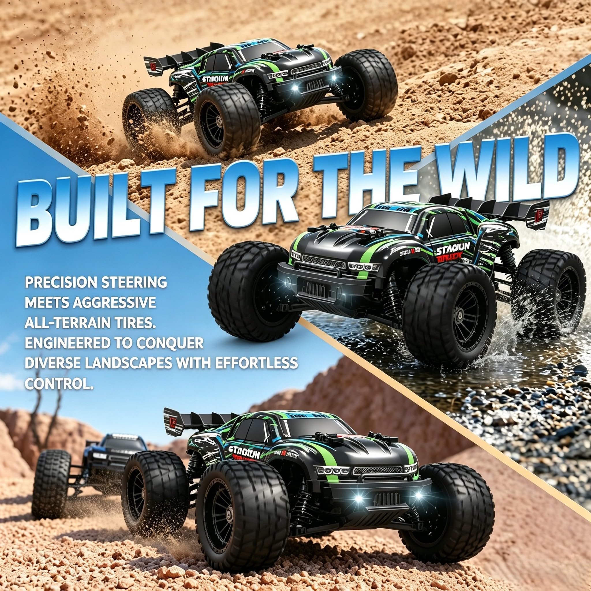 HAIBOXING Ferngesteuertes Auto, 2,4 GHz 1:18 Proportional 4WD 36+ km/h Hobby Offroad Monster RC Truck, wasserdichte RC Truggy RTR Geländegängig Spielzeug