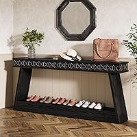 Vista 7 de Tribesigns 70.9 Inch Long Console Table for Entryway, 2-Tier Farmhouse Entryway Table with Storage, Narrow Sofa Table Behind The Couch, Wood Accent