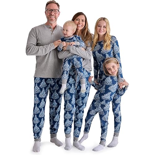 HonestBaby Family Matching Holiday Pajamas 100% Organic Cotton for Men, Women, Kids, Toddlers, Baby Boys, Girls, Unisex, Pets